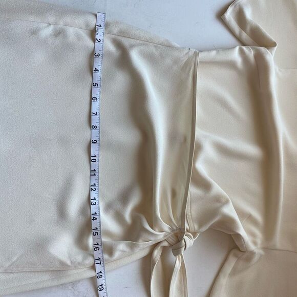 NWT Polo Ralph Lauren Midi Dress Cream White Faux Wrap Women 4 Classy Designer - Picture 16 of 17